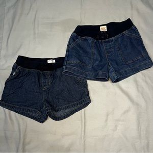 Girls Shorts Bundle(2), Pull On Denim Shorts. Size 6-7.